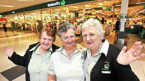 The three King sisters Sue, Lois and Lyn, have worked for Cox Bros and Woolies for a total of 103 years. The three King sisters Sue, Lois and Lyn, have worked for Cox Bros and Woolies for a total of 103 years.